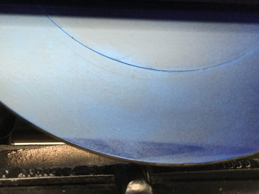 The marks that we could see before are much smaller. The rollers are contacting the ink disk much better.