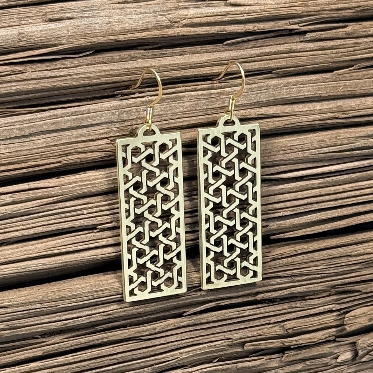 Girih Woven Long Earrings