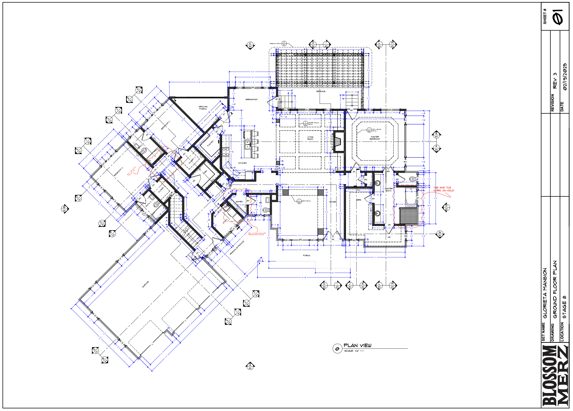 Architectural rendering from a set design project